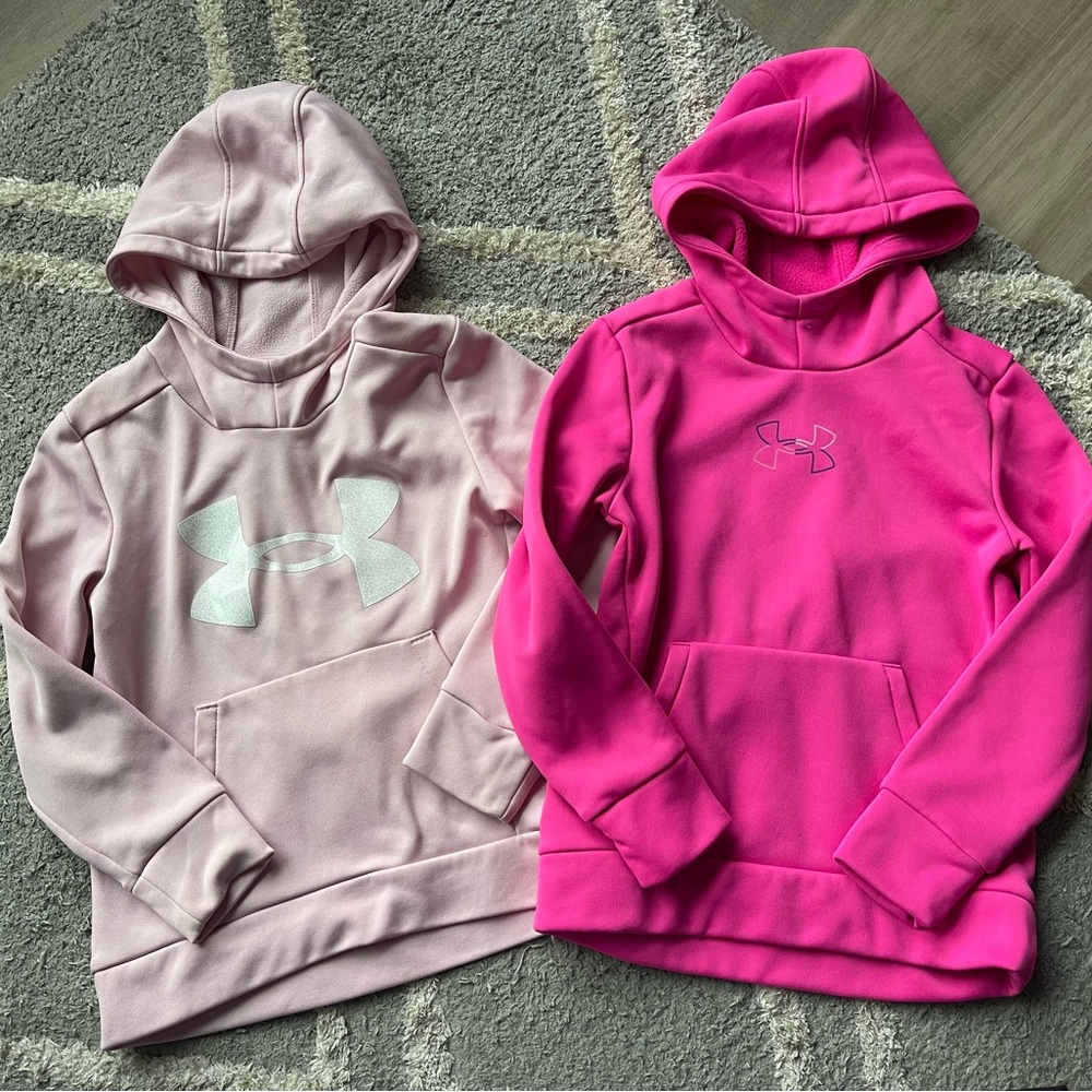 Under Armour Kids' Hoodie Set in Light Pink and Bright Pink